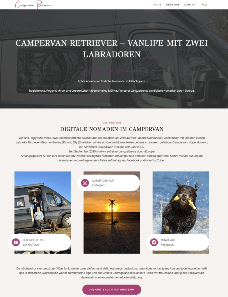 Websitevorschau CampervanRetriever